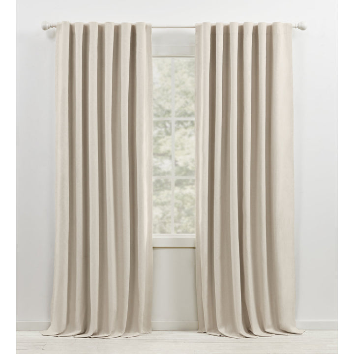 Lauren Ralph Lauren Sallie Blackout Heavy Cotton/Linen Blend with Lining Back Tab/Rod Pocket Curtain Lauren Ralph Lauren Curtain Color: Light Beige Size per Panel: 54" W x 96" L