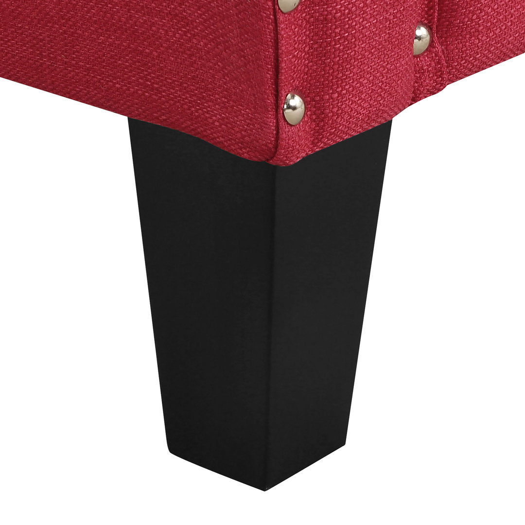 Hilga Erica Accent Armchair With Chrome Nailhead Trim Winston Porter Fabric: Red Polyester Blend