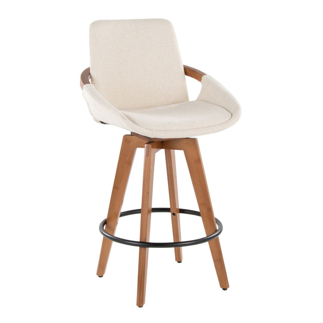 Whitacre Swivel Stool Wade Logan® Upholstery: Cream Noise Tweed, Seat Height: Counter Stool (26" Seat Height)