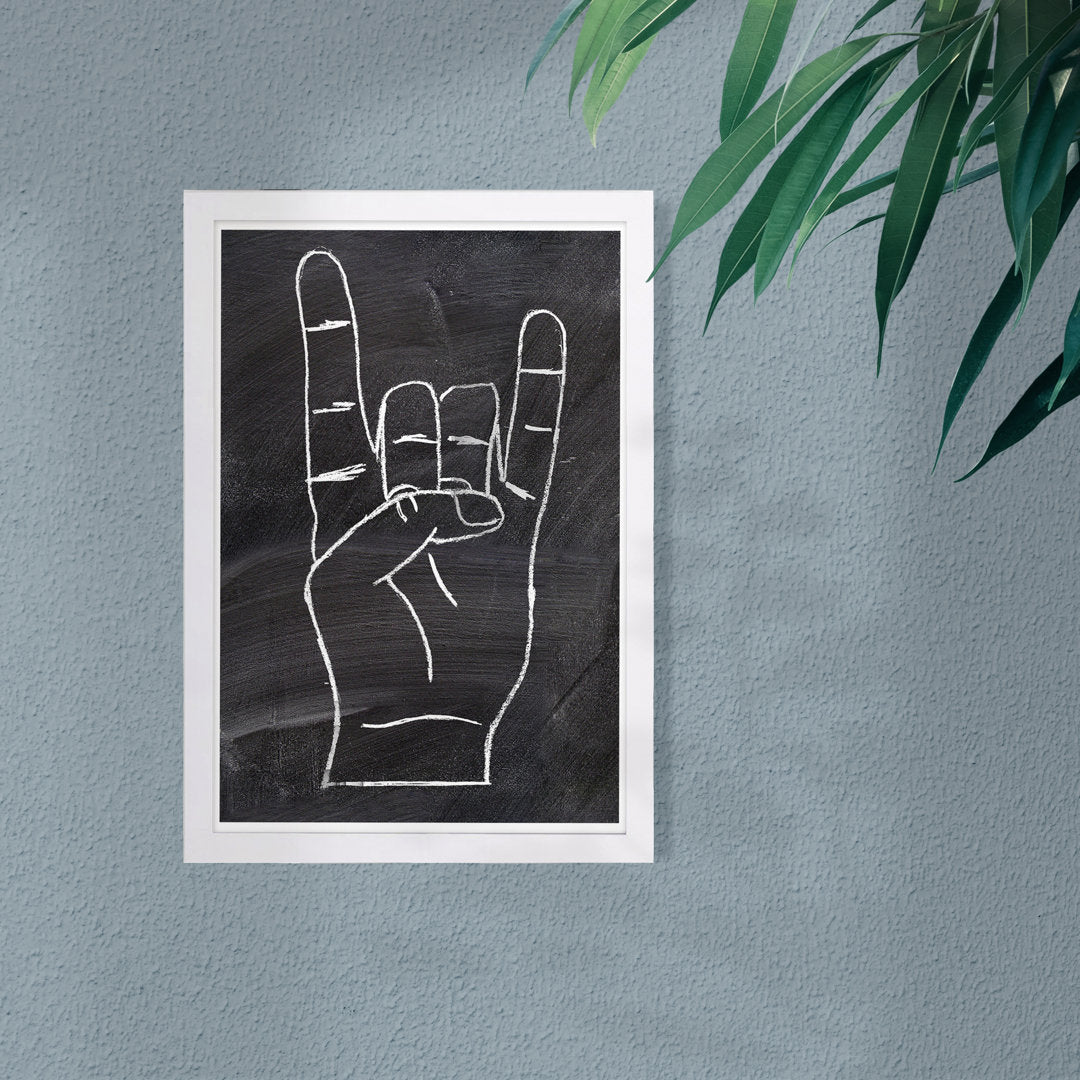 Rock On by Oliver Gal - Graphic Art Print Ebern Designs Size: 30" H x 20" W x 0.75" D Format: Wrapped Canvas