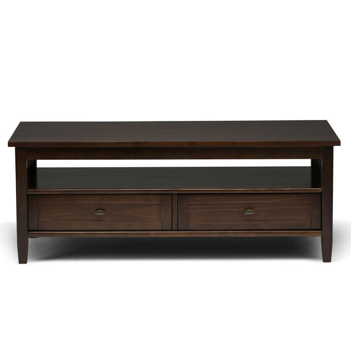 Warm Shaker SOLID WOOD 48 inch Wide Rectangle Transitional Coffee Table Simpli Home Color: Tobacco Brown