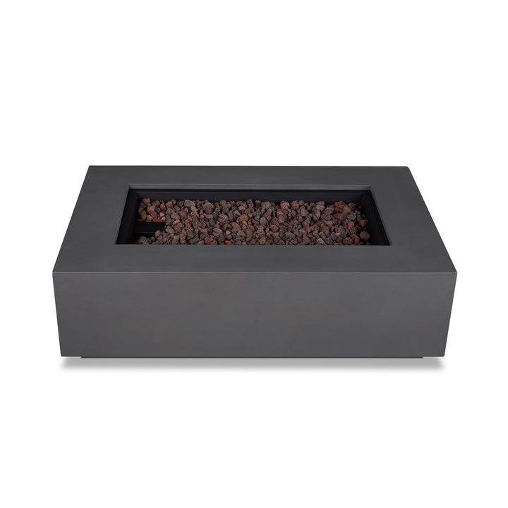 AEGEAN Propane / Natural Gas Outdoor Fire Pit Table Real Flame Size: 15" H x 50" W x 32" D Finish: Weathered Slate