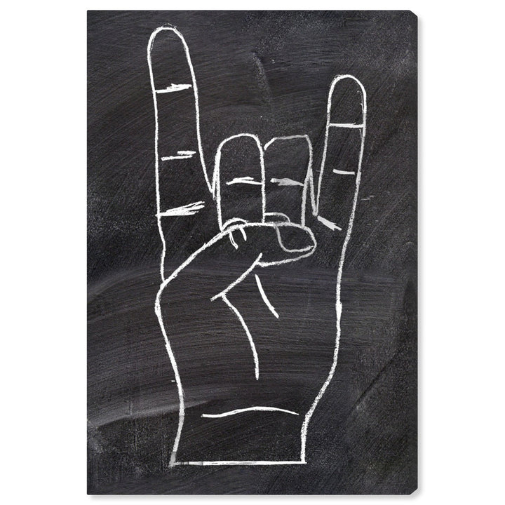 Rock On by Oliver Gal - Graphic Art Print Ebern Designs Size: 24" H x 16" W x 0.75" D Format: Wrapped Canvas