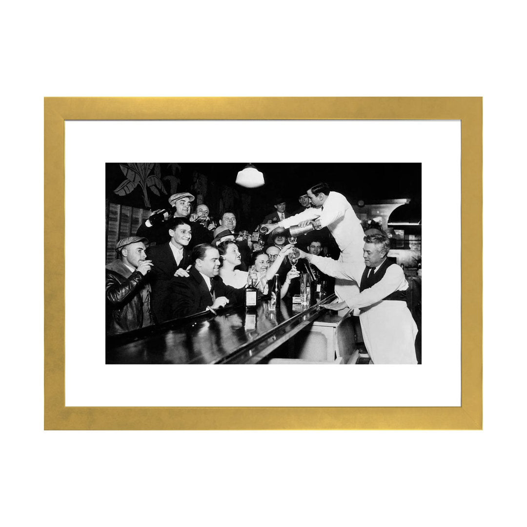 End of the Prohibition Party - Photograph Print East Urban Home Size: 24" H x 32" W x 1" D Format: Gold Framed Paper