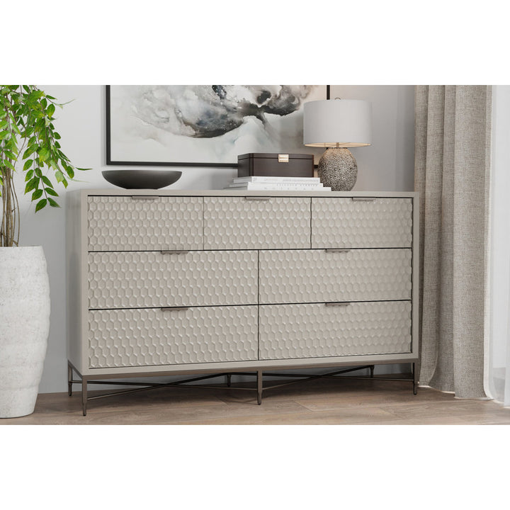 Capra 7 Drawer 56" W Double Dresser AllModern Color: Cement Gray