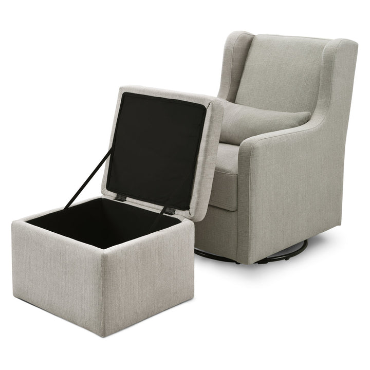Adrian Swivel Glider and Ottoman Carter's by DaVinci Upholstery Color: Gray Tweed