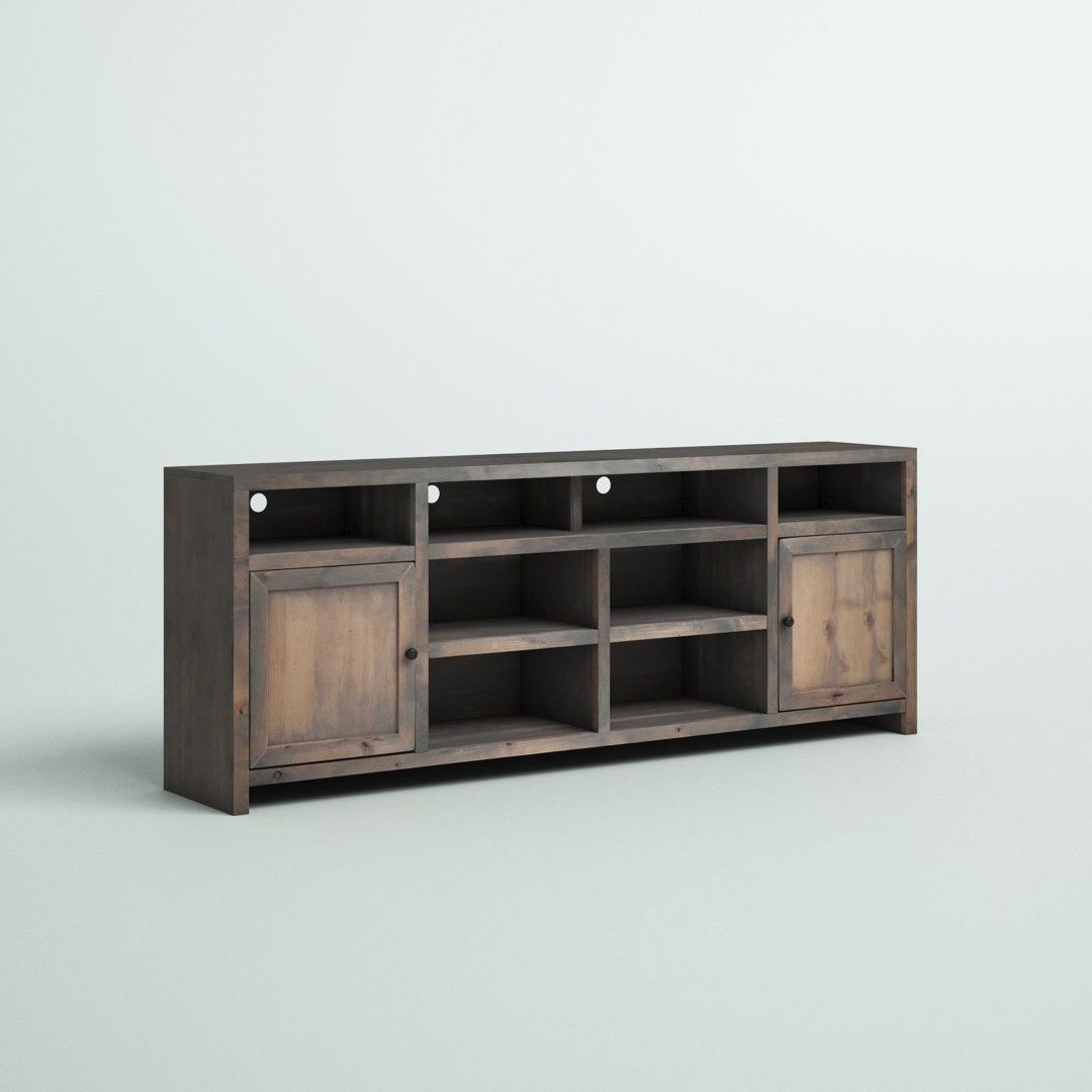 Columbia 84" No Assembly Required Barnwood Finish TV Stand, For TVs Up To 95" Greyleigh™