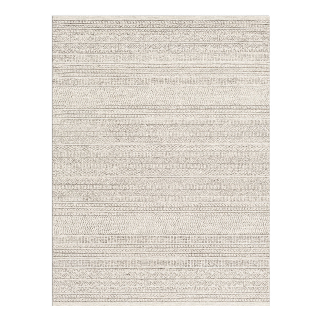 Lansing Geometric Hand-Tufted Wool Gray/Cream Area Rug Steelside™ Rug Size: Rectangle 6' x 9'