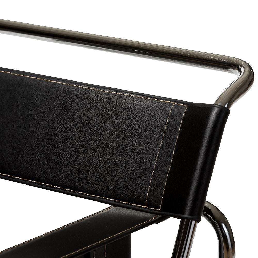 Henriquez 30.75" Wide Armchair Ivy Bronx Upholstery Color: Black Faux Leather