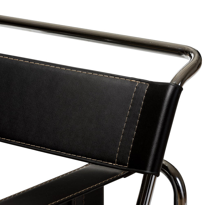 Henriquez 30.75" Wide Armchair Ivy Bronx Upholstery Color: Black Faux Leather