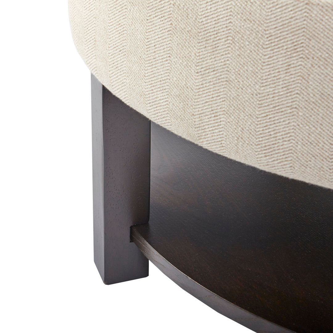 Miller Round Tufted Storage Ottoman Madison Park Upholstery Color: Cream
