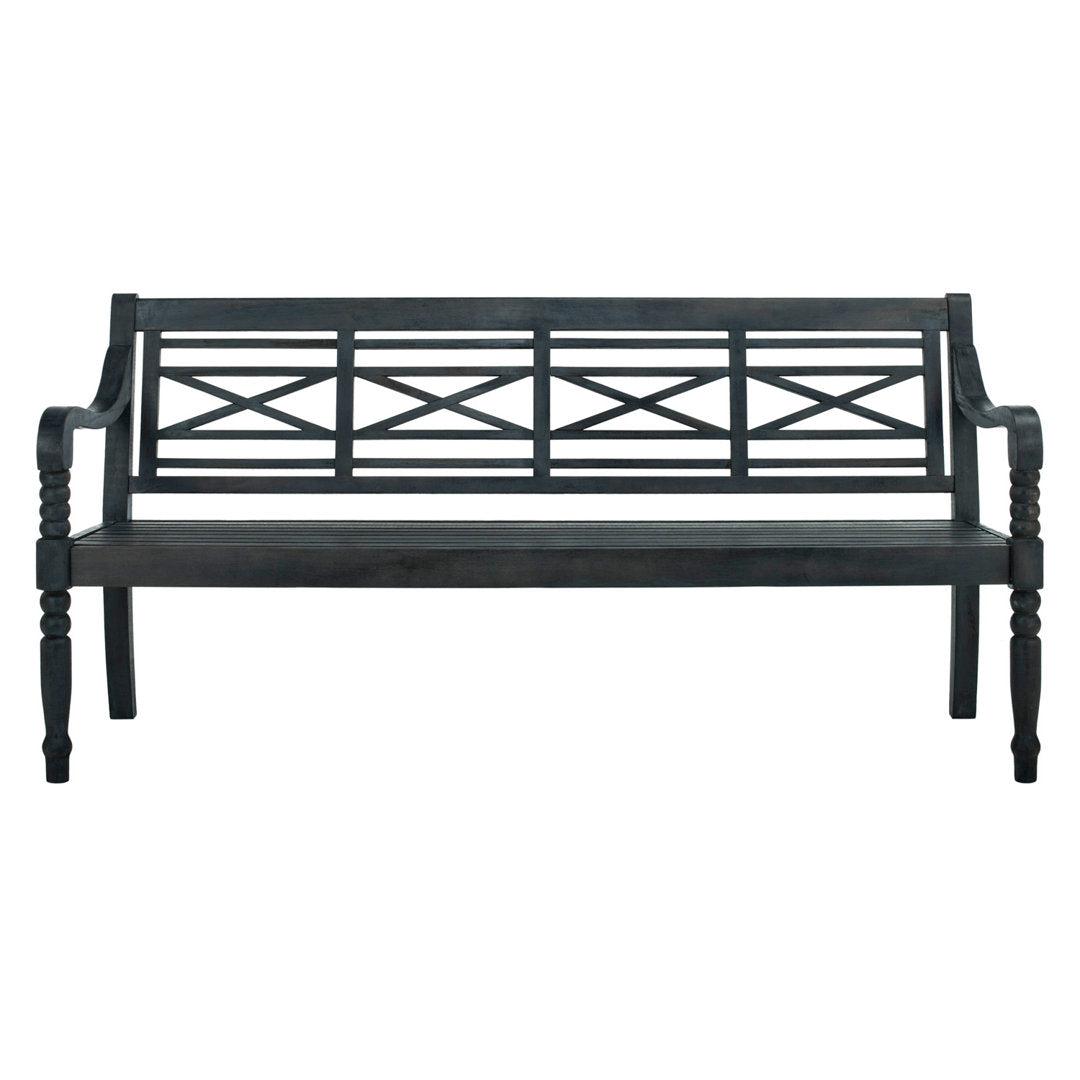 Paull Wooden Garden Bench Highland Dunes Color: Dark Slate Gray