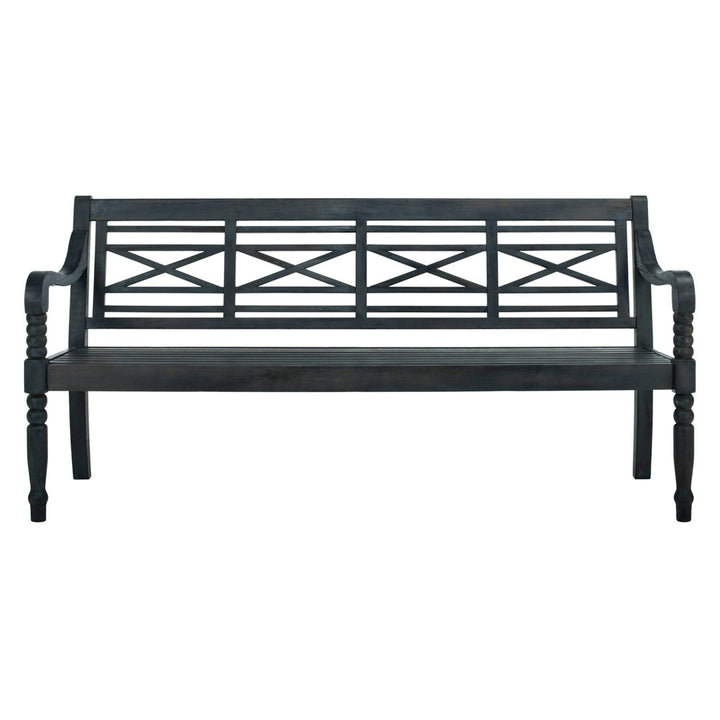 Paull Wooden Garden Bench Highland Dunes Color: Dark Slate Gray