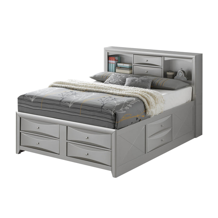 Marilla Storage Platform Bed Glory Furniture Color: Silver Size: Queen