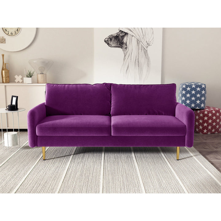 Javonta 70'' Upholstered Sofa Everly Quinn Fabric: Eggplant Velvet