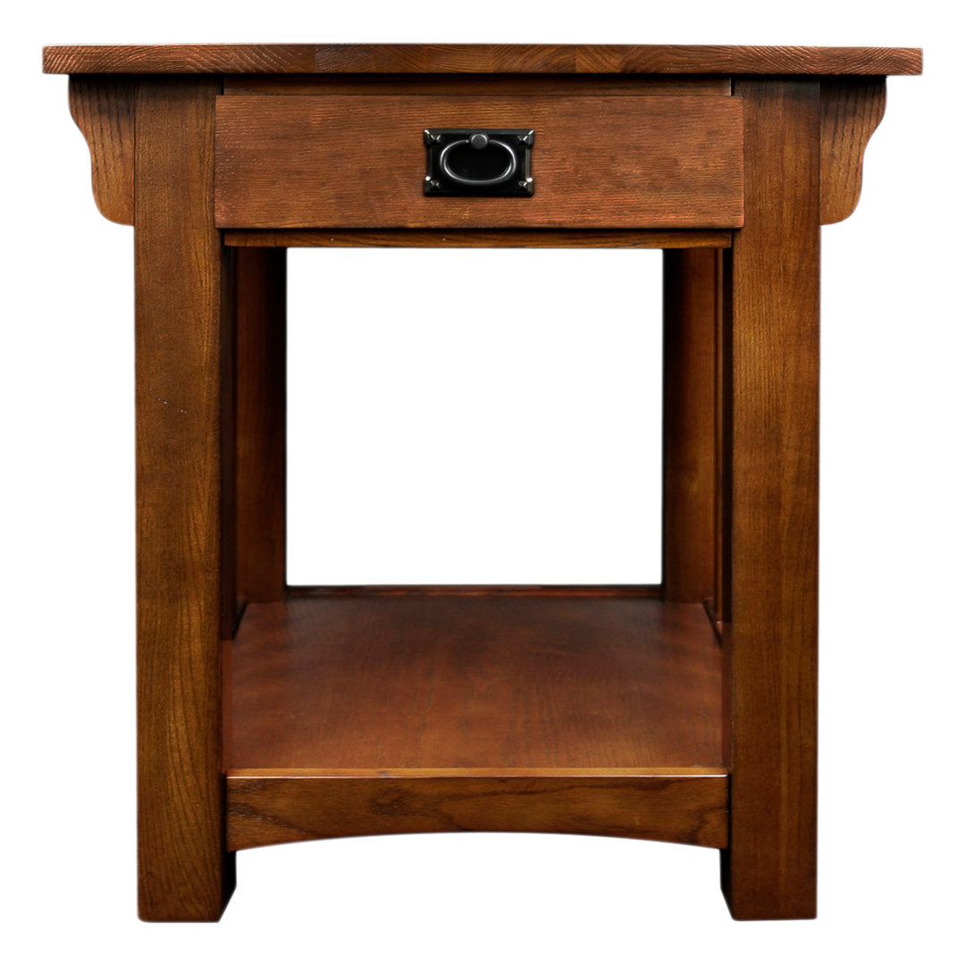 Mission Solid Wood End Table in Medium Oak Loon Peak®