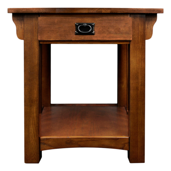 Mission Solid Wood End Table in Medium Oak Loon Peak®