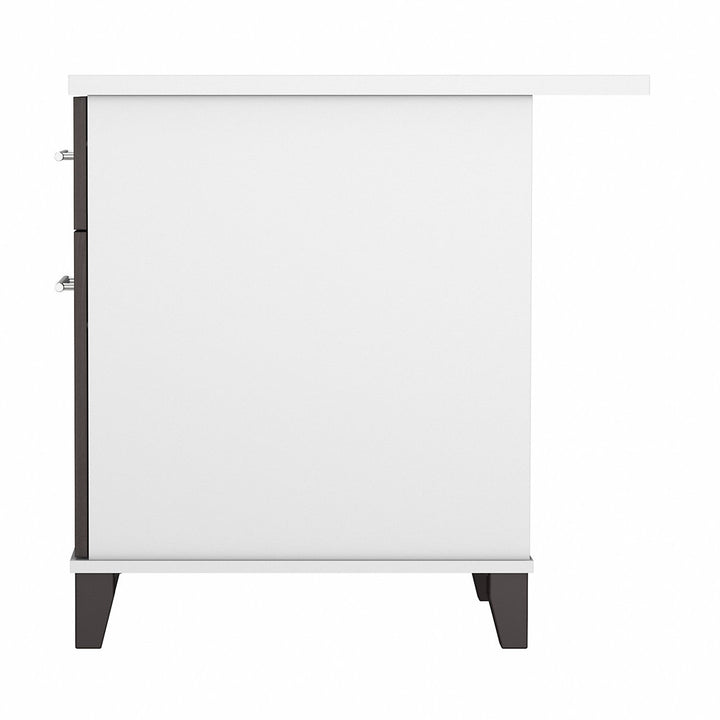 Magomed Executive Desk Gracie Oaks Color: Storm Gray/White