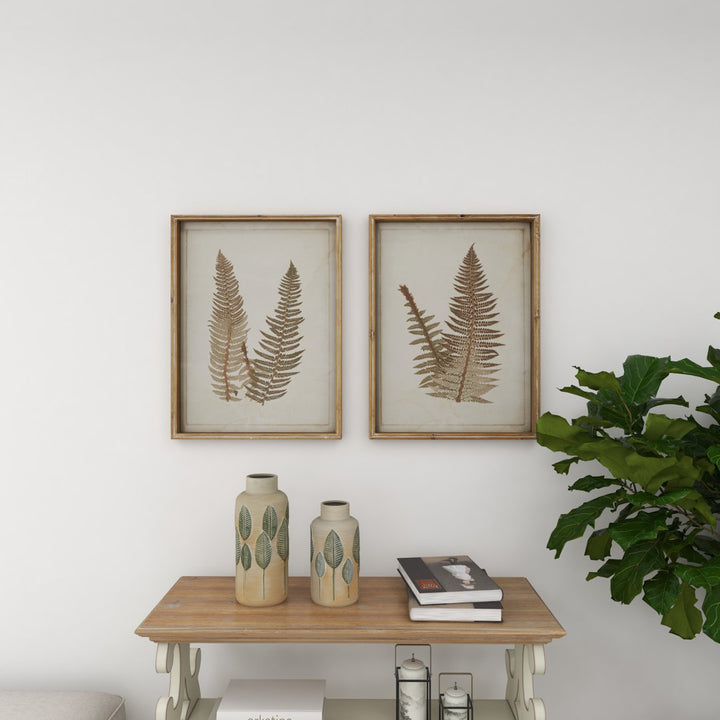 Large Vintage Fern Illustrations - 2 Piece Picture Frame Graphic Art Set on Wood Sand & Stable™