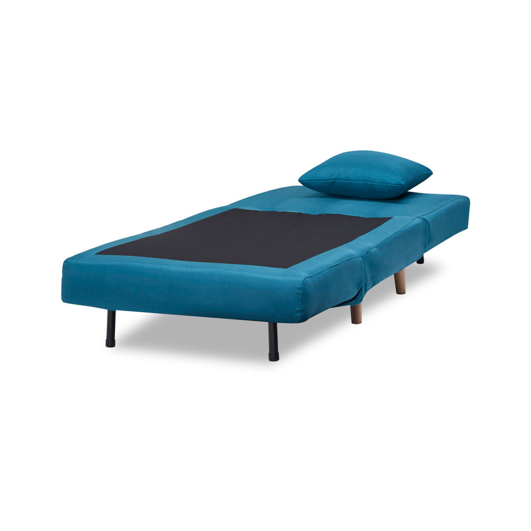 Melany 30" Convertible Chair Bed Mercury Row® Teen Fabric: Teal Polyester Blend