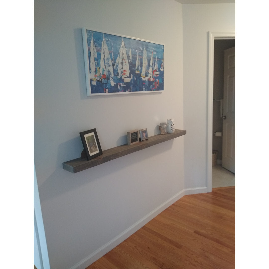 Eneas Pine Solid Wood Floating Shelf Millwood Pines Size: 2" H x 30" W x 6" D Finish: Gray