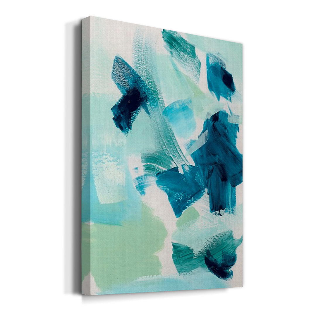 Teal Composition II - Wrapped Canvas Print Ivy Bronx Size: 27" H x 18" W x 1" D