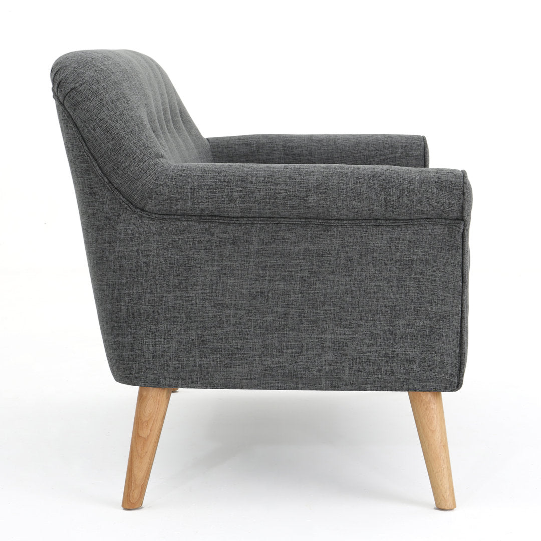 Deby 49.75" Flared Arm Loveseat George Oliver Upholstery Color: Gray Polyester