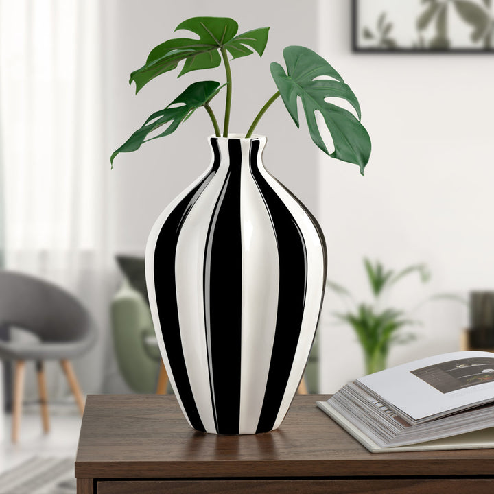 Gelb Black/White Ceramic Table Vase Orren Ellis