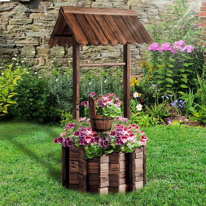 Cathye Outdoor  Wood Wishing Well Millwood Pines