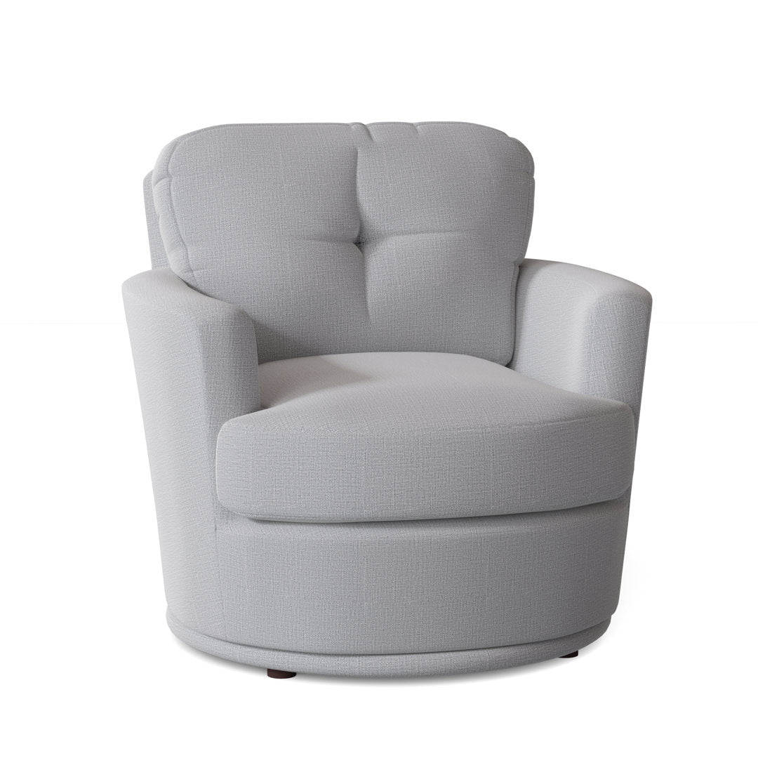 Towry 36" Wide Tufted Swivel Armchair Wade Logan® Fabric: Dove Grey Performance