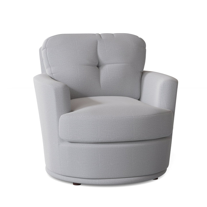 Towry 36" Wide Tufted Swivel Armchair Wade Logan® Fabric: Dove Grey Performance