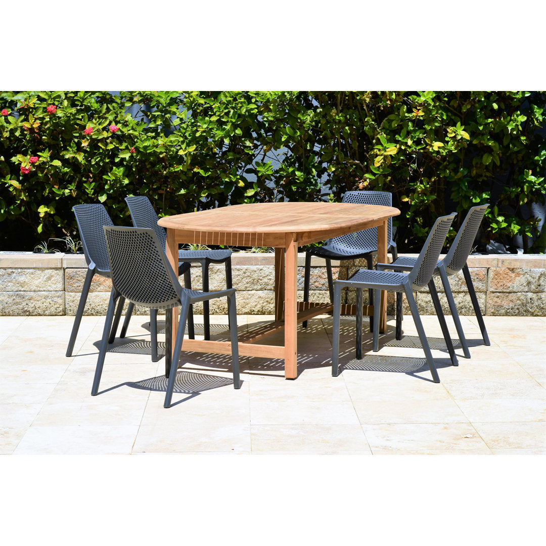 Rafael Teak Oval Extendable Patio Table Beachcrest Home™
