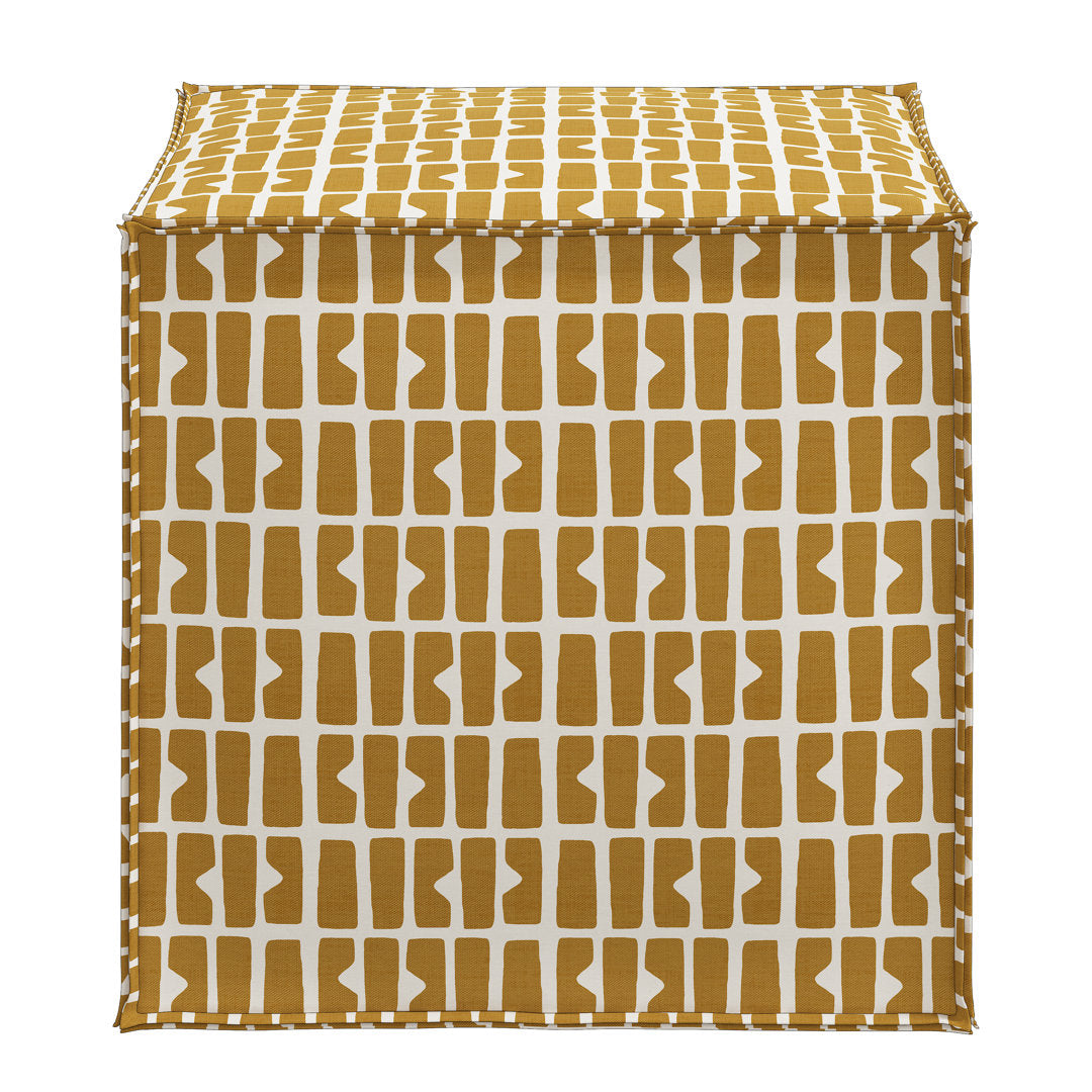 Beyla 19" Wide Square Geometric Cube Ottoman Birch Lane™