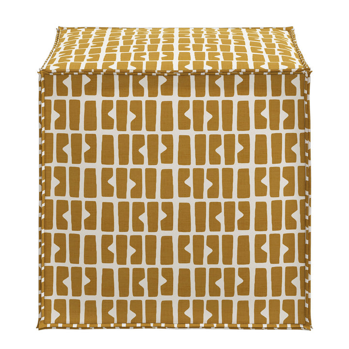 Beyla 19" Wide Square Geometric Cube Ottoman Birch Lane™