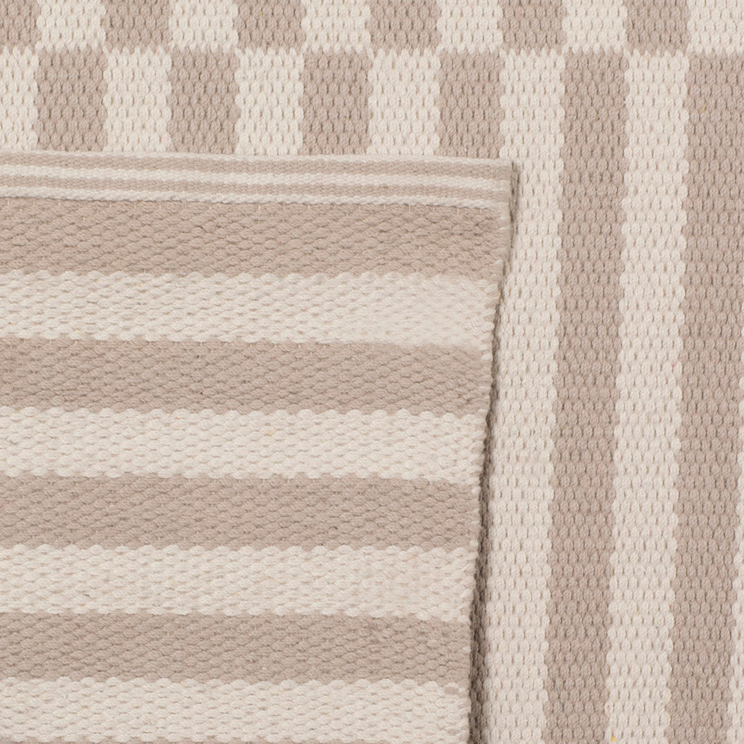 Ilona Striped Hand Loomed Cotton Area Rug in Ivory/Light Gray Birch Lane™ Rug Size: Rectangle 4' x 6'