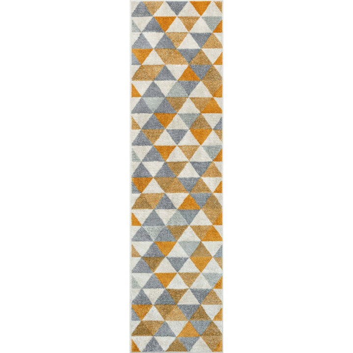 Rubino Modern Geometric White/Yellow Area Rug Wrought Studio™ Rug Size: Runner 2'7'' x 9'10''