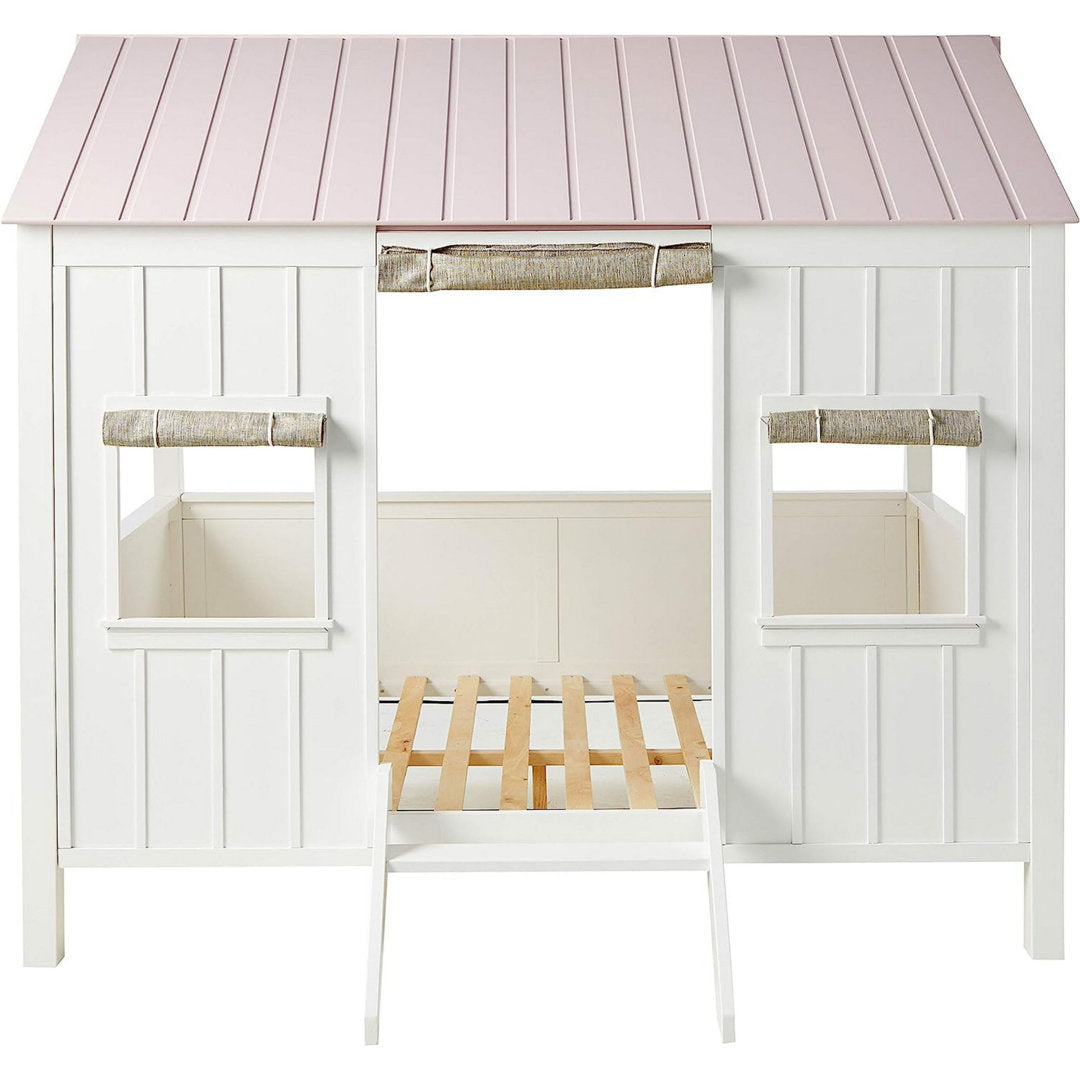 Diemer Full Canopy Standard Bed by Viv + Rae™ Viv + Rae™ Bed Frame Color: White/Pink
