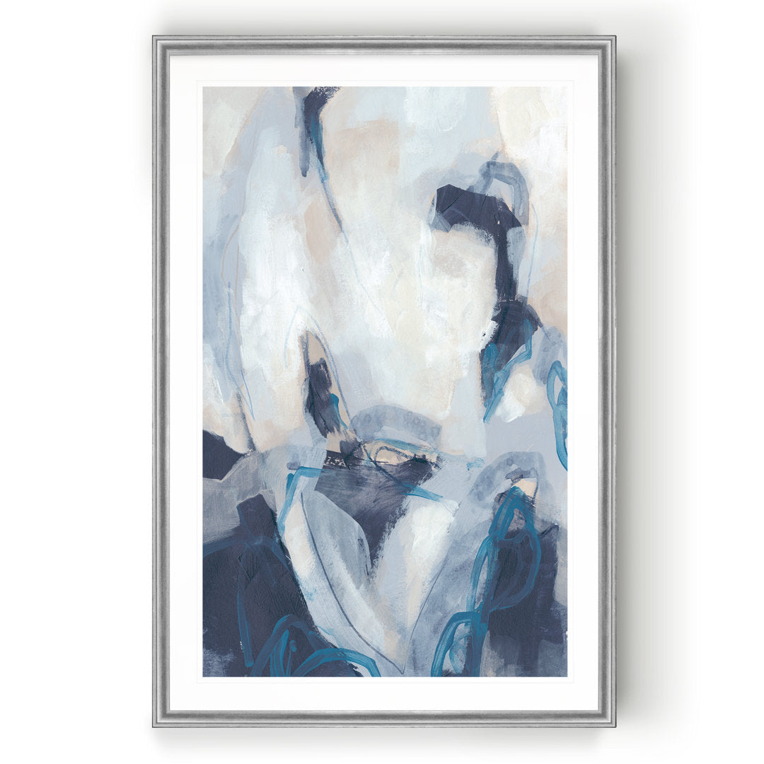 Blue Process II' Print on Canvas Etta Avenue™ Size: 26.5" H x 36.5" W x 1.5" D Format: Silver Framed