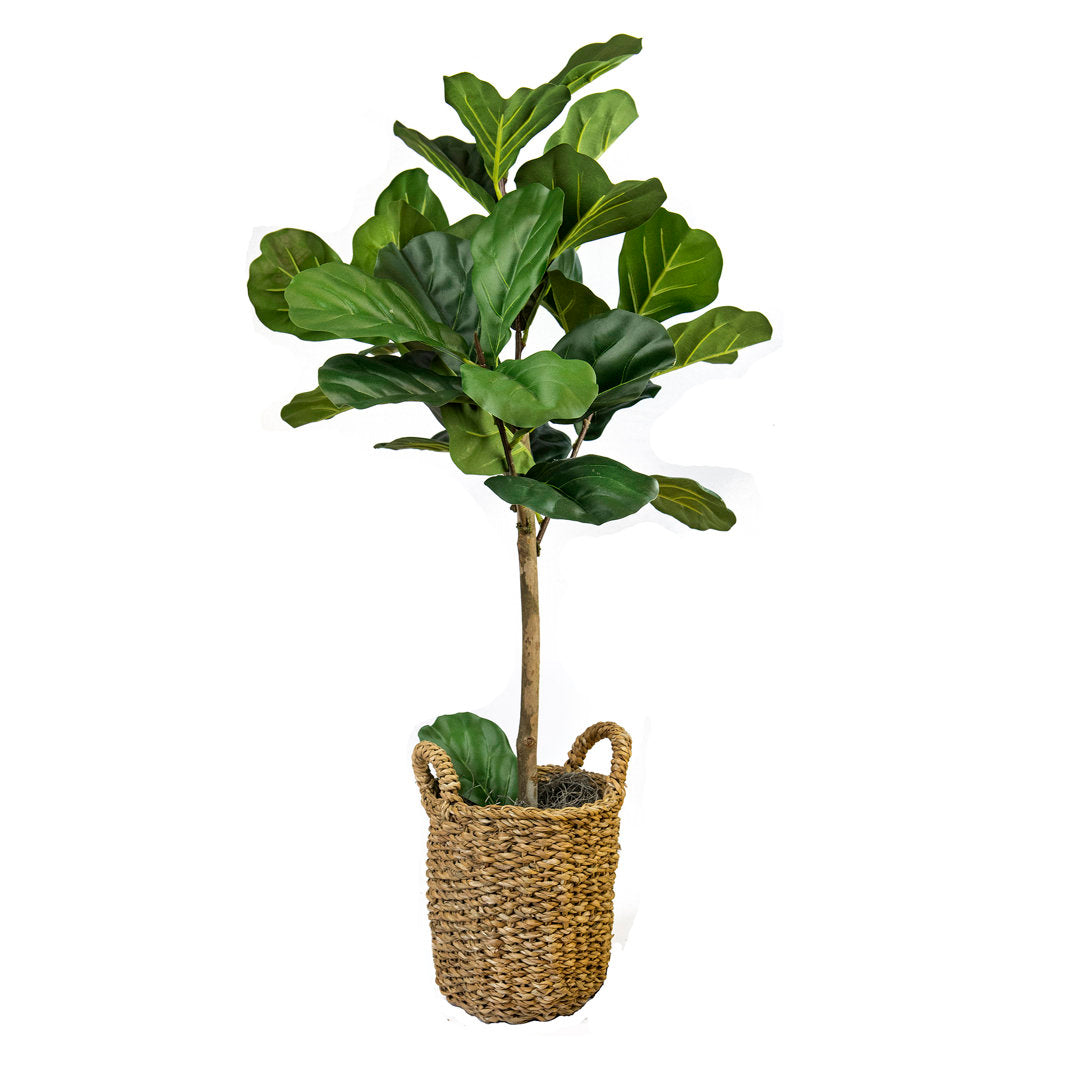 30" Artificial Fiddle Leaf Fig Tree in Basket Joss & Main