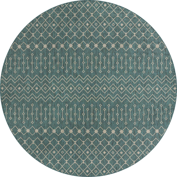 Innsbrook Southwestern Power Loom Teal Indoor/Outdoor Area Rug Laurel Foundry Modern Farmhouse® Rug Size: Round 10'