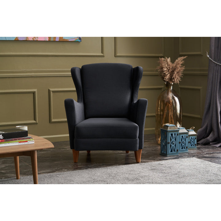 Glisson 31.5" W Polyester Wingback Chair East Urban Home Fabric: Black 100% Polyseter