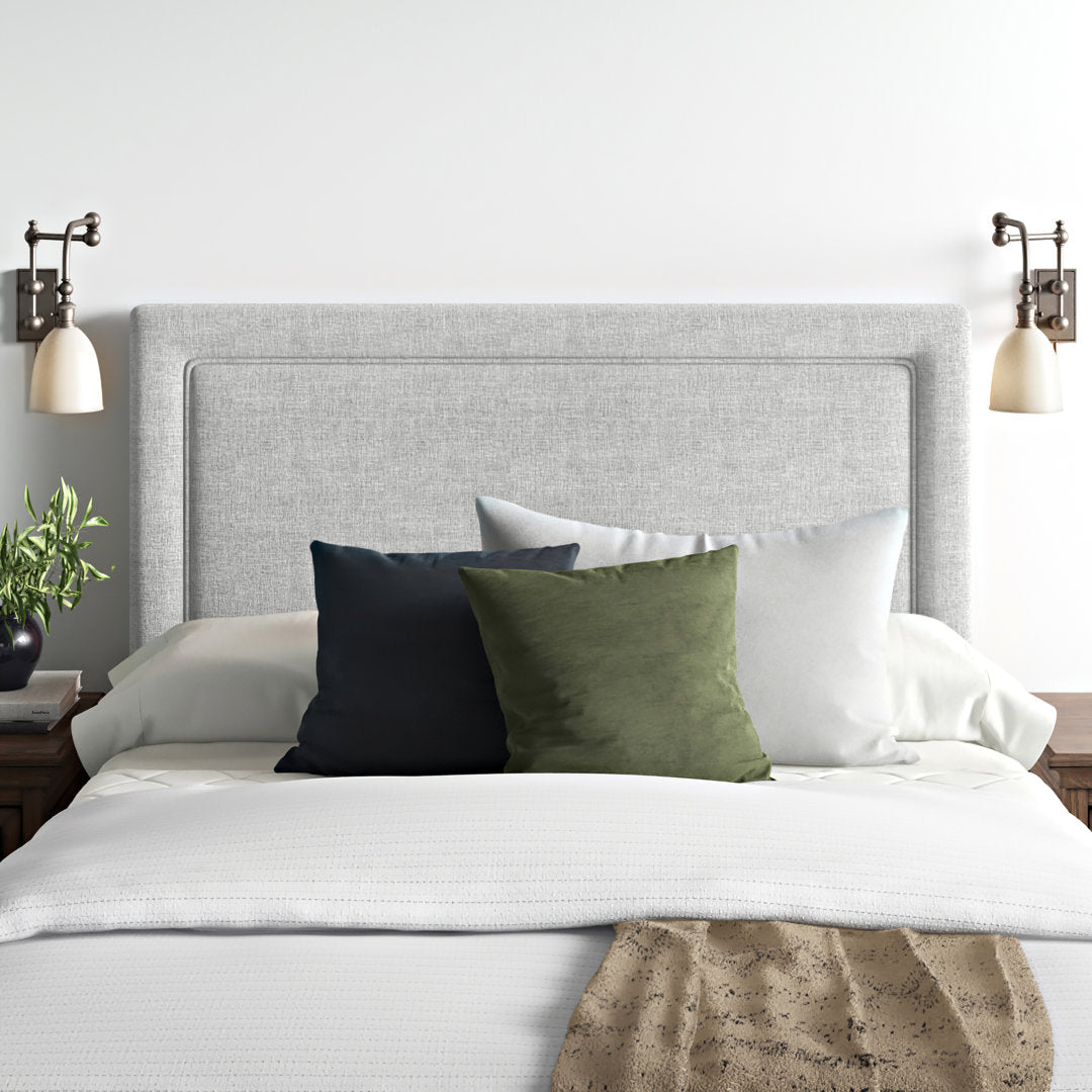Rowberrow Upholstered Panel Headboard Mercury Row® Size: King Upholstery: Zuma Pumice Textured Linen