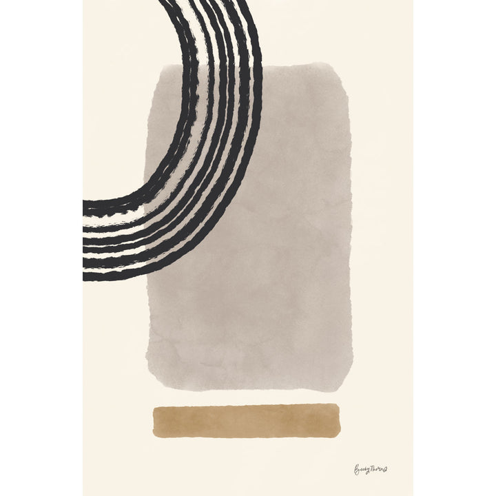 Geo Abstract III Neutral by Becky Thorns - Print on Canvas Mercury Row® Size: 18" H x 12" W   Format: Gold Framed Print, Mat Included: Yes