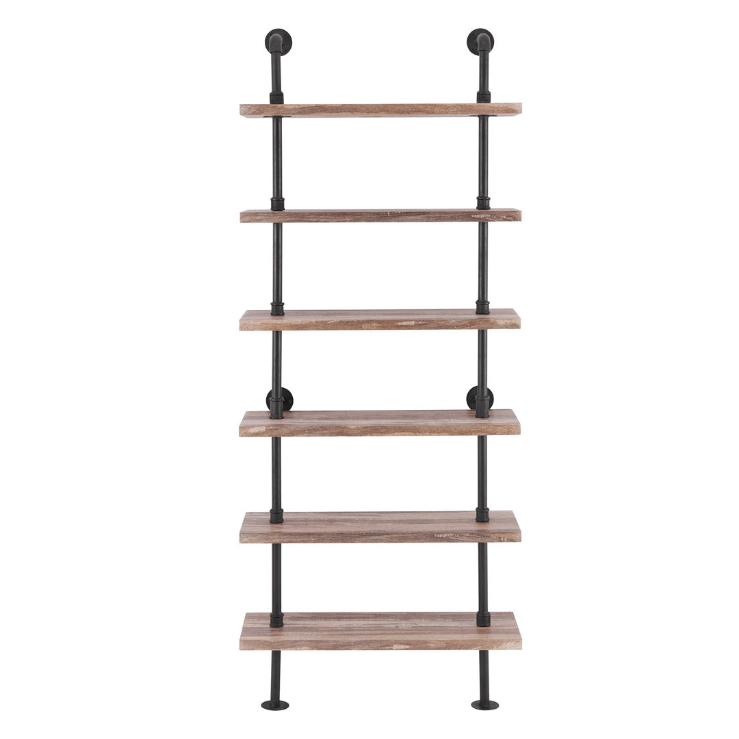 Charter Iron Pipe Wall Mount Ladder Bookcase Steelside™