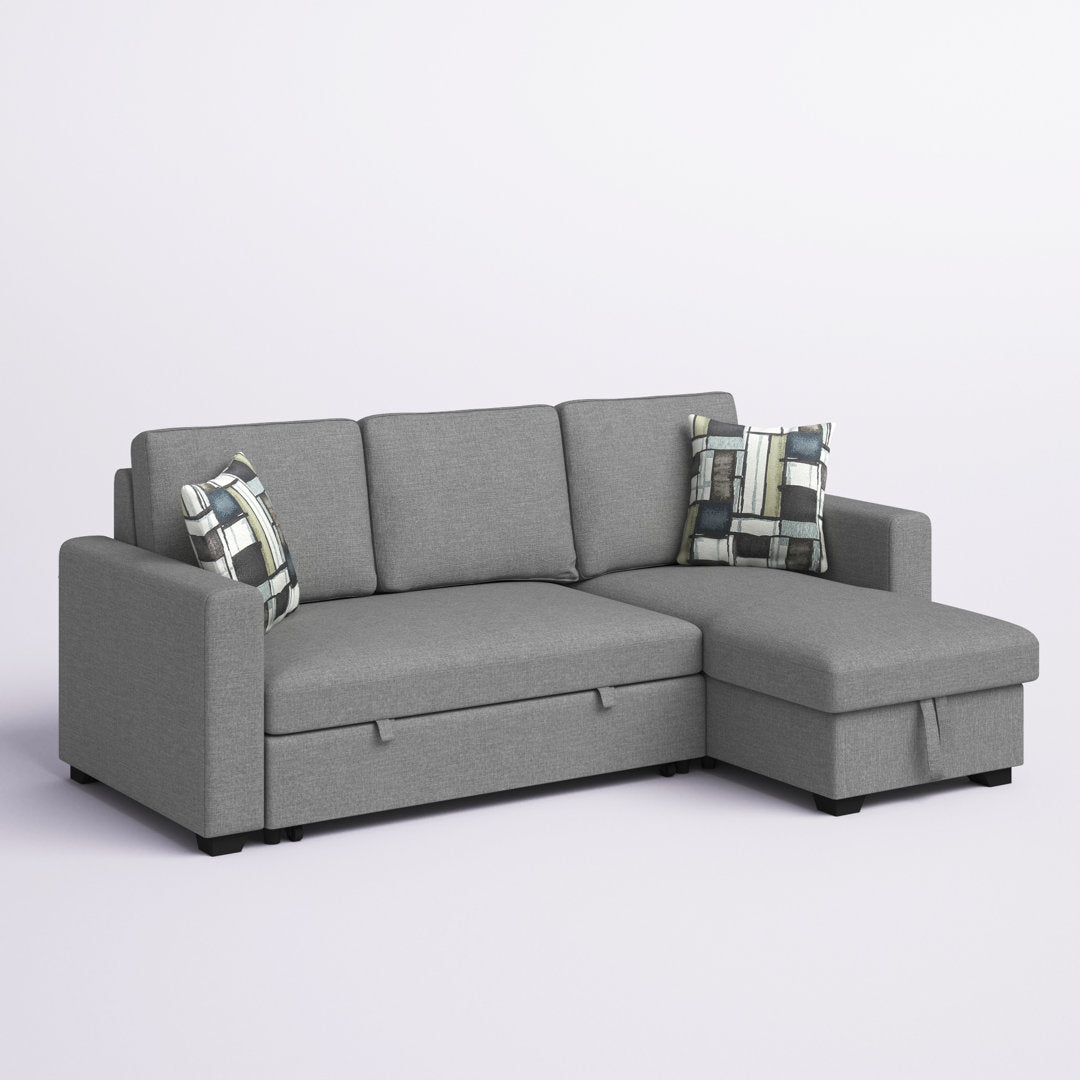 Hendrick 88.6" Wide Reversible Sleeper Sofa & Chaise Hashtag Home Fabric: Fossil Gray
