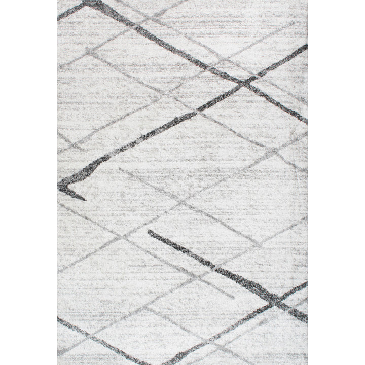 Amii Abstract Stripe Contemporary Ivory/Gray/Charcoal Area Rug Wrought Studio™ Rug Size: Rectangle 12' x 15'