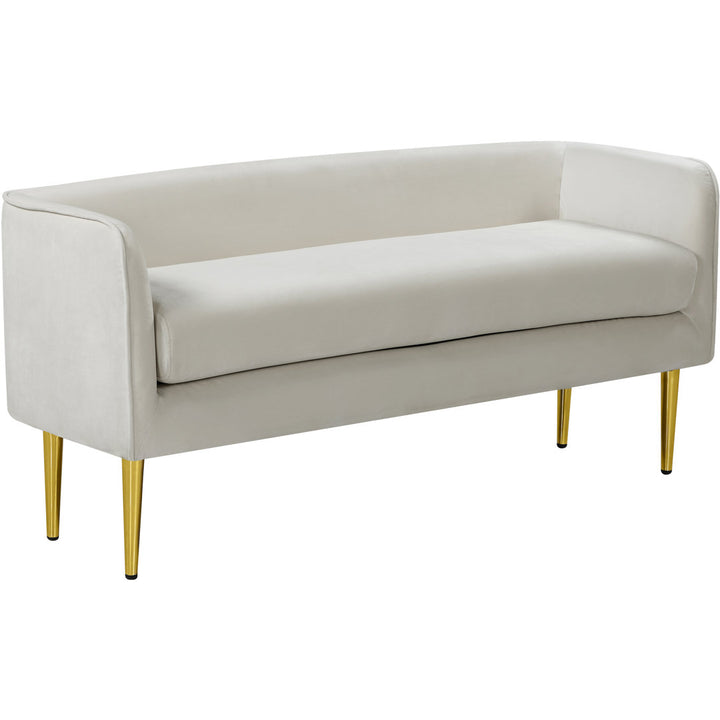 Manuel Upholstered Bench Everly Quinn Color: Cream