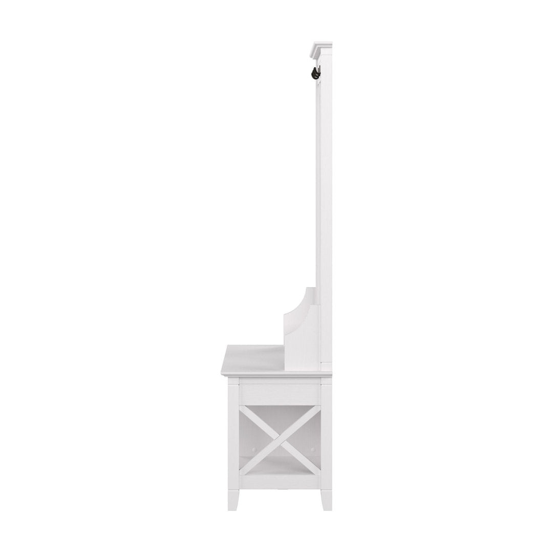 Huckins Hall Tree 32'' Wide with Bench and Shoe Storage Laurel Foundry Modern Farmhouse® Color: Pure White
