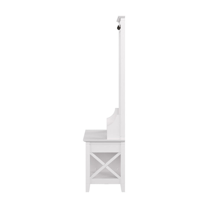 Huckins Hall Tree 32'' Wide with Bench and Shoe Storage Laurel Foundry Modern Farmhouse® Color: Pure White