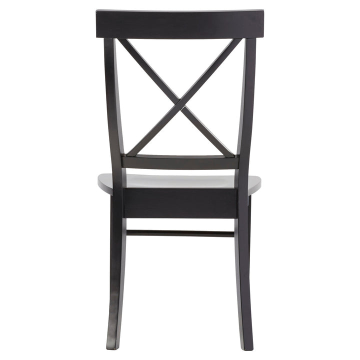 Solid Wood Cross Back Side Chair (Set of 2) August Grove® Color: Black